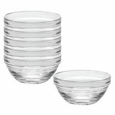 6x Clear Glass Dip Bowls
