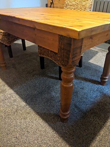Pine farmhouse dining table - farmhouse,