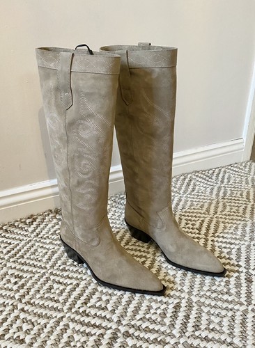 Zara sand beige suede leather - beige,