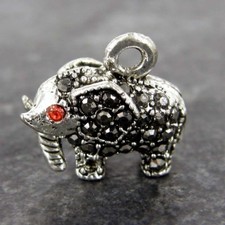 5 x Rhinestone Elephant Ruby