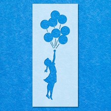 Banksy Girl Bunch Balloons Stencil: Mylar Airbrush Wall Art Painting Crafts