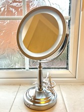 Boots No.7 brushed silver 5x Magnifying Double Sided Makeup Mirror USB cordless