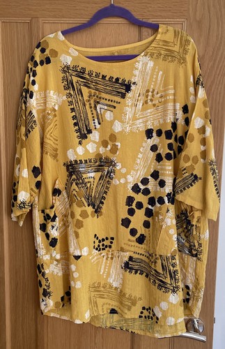 Lagenlook yellow patterned - yellow,