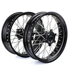 17" Supermoto Black Wheels Set