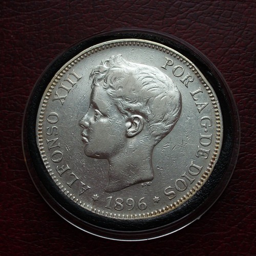 Spain 1896 silver pesetas - 1896,