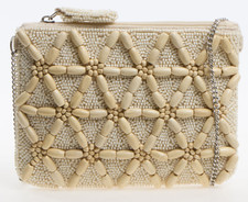 Wooden bead crossbody bag - wooden,