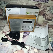 Bush Mini DAB/FM Portable Radio Wood Effect BD-1207S & Power Supply Boxed Mint