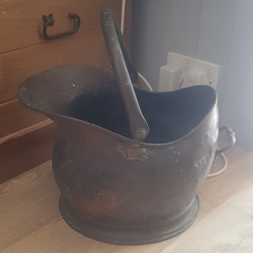 Antique copper helmet - **antique, coal