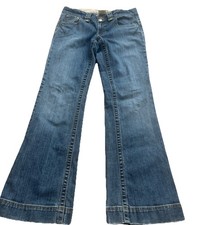 Vintage Y2K Banana Republic Wide Leg BootCut Jeans Women 8 Blue Missy Mid Rise