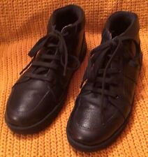 Kangol Junior, Unisex Uk Size 4, Black Leather Lace Up Mid Top Boots, With Box