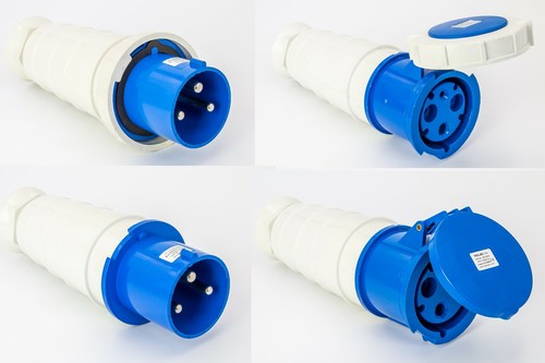 63amp 125amp 230v 3pin - 63amp, blue