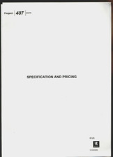 Peugeot 407 Coupe Specifications 2006 UK Market Brochure S SE GT