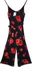 BNWT/PRIMARK/Ladies/Women's Floral Velour Jumpsuit w Belt - Size 6