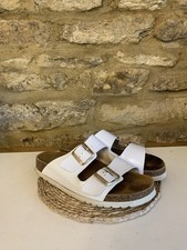 Dr Scholl Softstep Footbed Leather Sandals White Patent Leather Size UK 6 EU 39