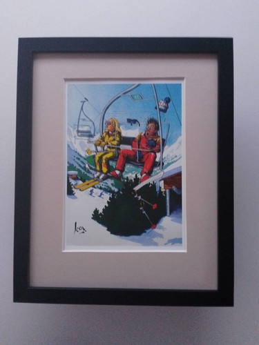Loon cartoon skiing print - loon,