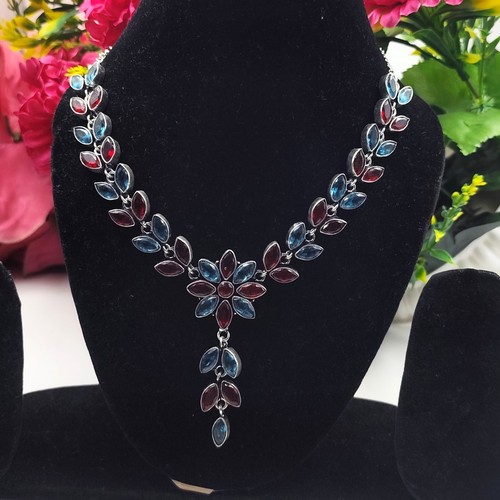 Red garnet blue topaz - topaz, gemstone