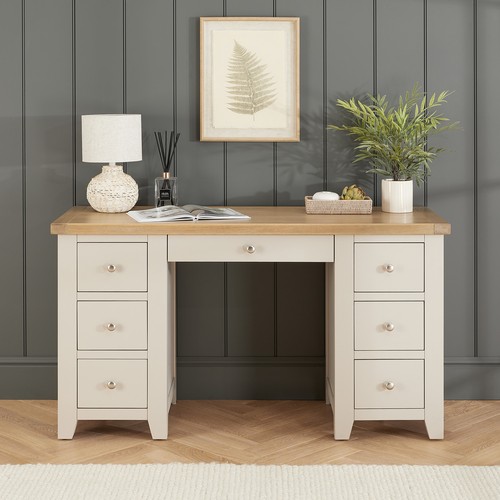 Twin pedestal desk large - desk,