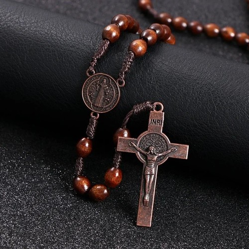 Wooden rosary cross handmade - wooden,
