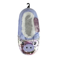 Womens Ladies Girls Cosy Slippers Socks Novelty Designs Footlets Sequins  3-7