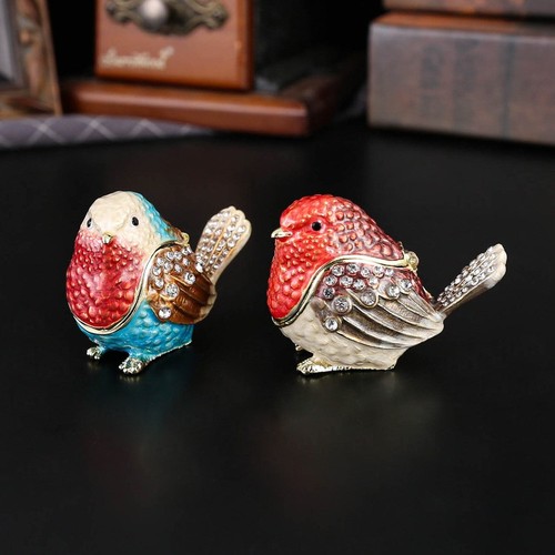Enamel sparrow jewelry box - enamel,