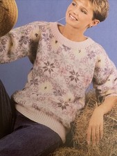 Knitting Pattern Ladies Tapestry Jumper Fair Isle For Animal Charity X