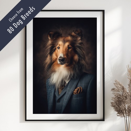 Smartly dressed dog - smartly, portrait