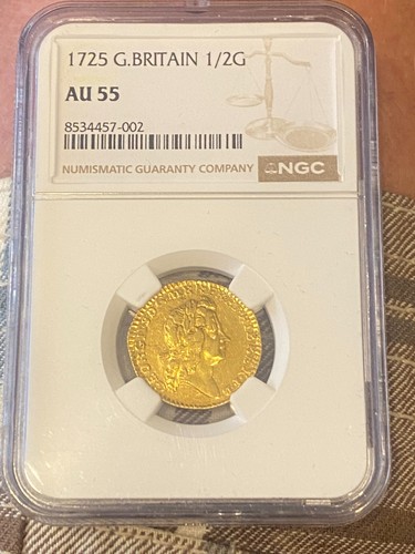 George 1725 half guinea - 1725, ngc