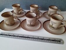 6 x Denby Savoy Coffee Cans / Tea Cups and Saucers