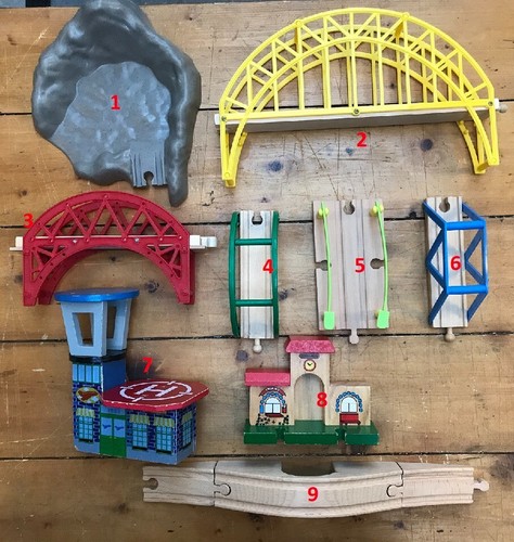 Wooden train track pieces - track,