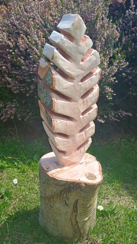 Carved feather art sculpture
