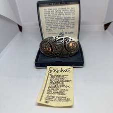 Vintage St. Justin Pewter Large Celtic Knot Brooch, Signed & In Original Box 