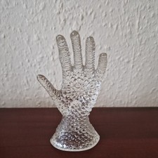 Vintage 1990 Chadwick Miller Inc. Crystal Hand Home Decor Ring Holder  13cm Tall