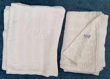 2 x Mothercare Cream Cot Blanket Cellular Cotton 100x160cm