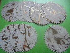 20 X  GOLD & WHITE MARBLE FOIL CARD  SPIKED CIRCLES.