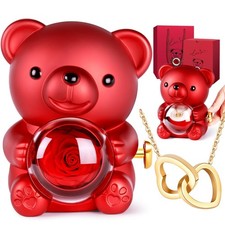 Teddy Bear with Forever Rose &