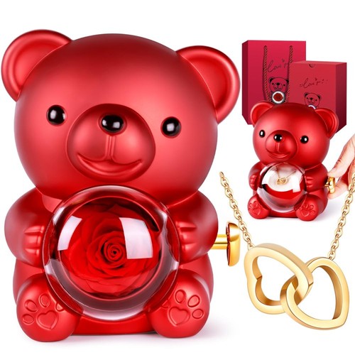 Teddy bear with forever - with, rose