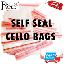 CLEAR CELLOPHANE BAGS SELF SEAL SMALL LARGE CELLO GIFT SWEET PARTY FOR CARDS WAX