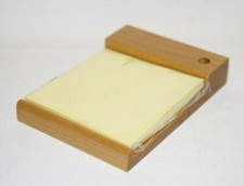 Solid Wood Medium Cherry 3" x 3" Post It Note Holder w/ Pen Hole * Lot of 6 *