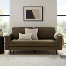 Dusk Sloane Olive Matte Velvet 3 Seater Sofa RRP £489