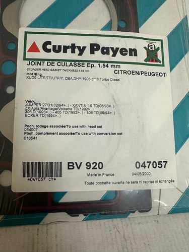 Head gasket bv920 - x, payen