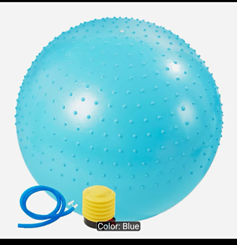 Blue 65cm spiky pvc exercise - blue,