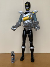 Black Ranger Action Figure Dino Charge Black Ranger 12" inch Gun &Dino Charger