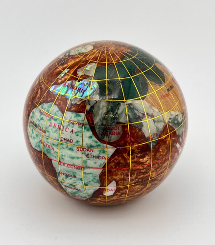 Gemstone globe paperweight - gemstone,