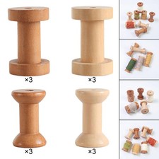 3x Sewing Bobbins Wooden