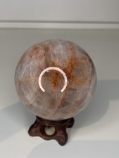 Red Fire Quartz Gemstone Crystal Sphere Ball Natural Healing Chakra Reiki FQ1