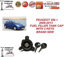 FOR PEUGEOT 206+ 2009-2013 FUEL PETROL DIESEL FILLER LOCKING TANK CAP & 2 KEYS 