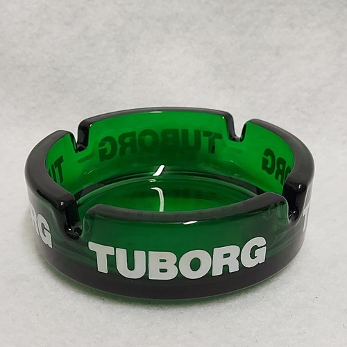 Tuborg green glass ashtray - tuborg,