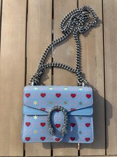 Gucci Mini Valentines Dionysus Crossbody Shoulder Bag Leather Blue