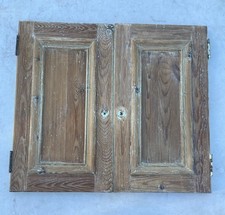 Pair Of Vintage Reclaimed Pine Cupboard Doors - W 56.8 cm x H 50 cm ( Ref D4)