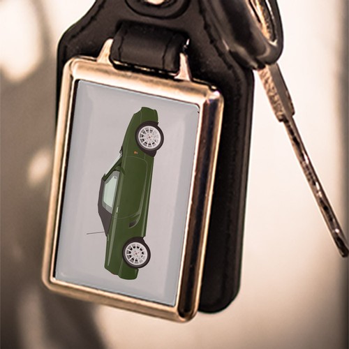 Retro leather look key - retro,